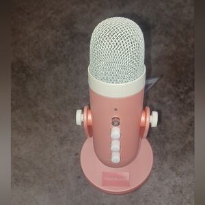 Pink USB Condenser Microphone - Portable Streaming Mic